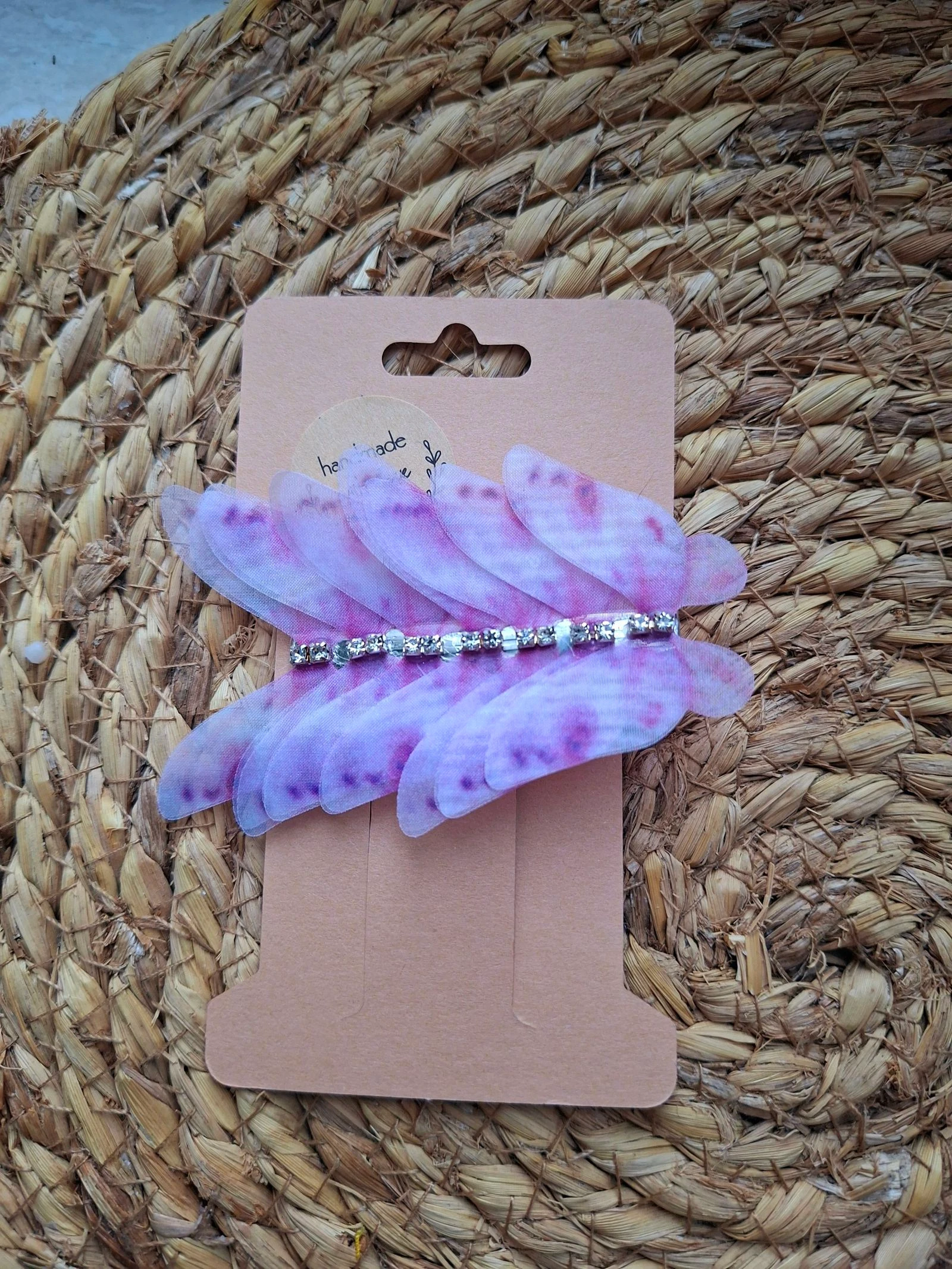 Alligator clip met 7 lila vlindertjes ✨